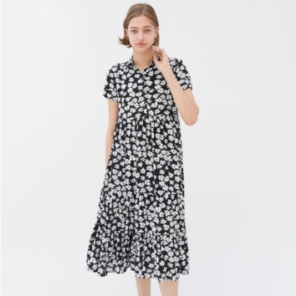 Urban outfitters floral midi shirt dress XS